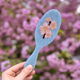 Hand-painted Cherry Blossom Acetate 2-1 Hair Brush | Eco-Friendly