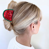 Hand-painted Watermelon Fruit Claw Hair Clip | Eco-Friendly