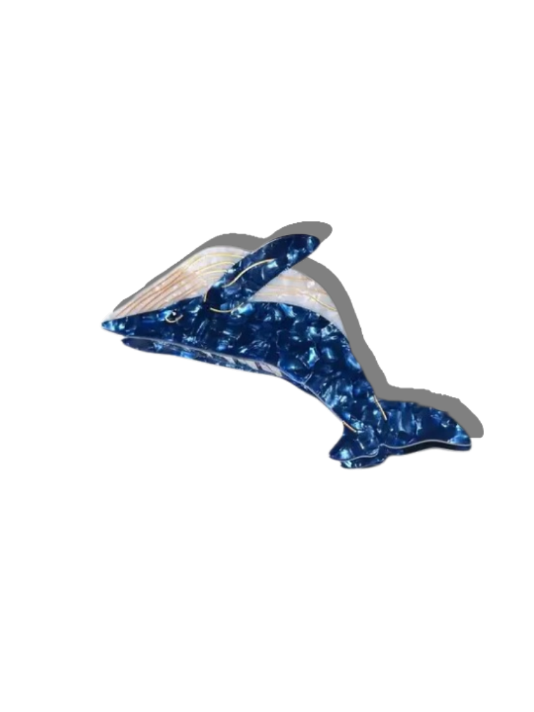 Hand-painted Blue Whale Hair Claw Clip | Eco-Friendly – Solar Eclipse