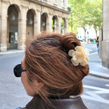 Handmade Origami Gardenia Flower Claw Hair Clip