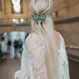 Hand-painted Luna Moth Claw Hair Clip | Eco-Friendly