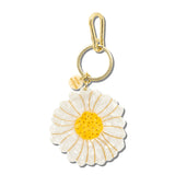 Hand-painted Daisy Bag Charm + Keychain | Eco-Friendly