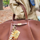 Hand-painted Butter Bag Charm + Keychain | Eco-Friendly