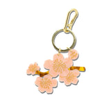 Hand-painted Cherry Blossom Bag Charm + Keychain | Eco-Friendly