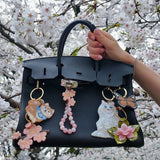Hand-painted Persian Cat Bag Charm + Keychain | Eco-Friendly