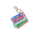 Hand-painted Book Stack Bag Charm + Keychain | Eco-Friendly