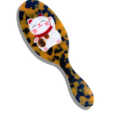 Hand-painted Lucky Cat Acetate 2-1 Daily Hair Brush | Eco-Friendly