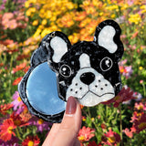 Hand-painted Frenchie Dog Compact Mirror | Eco-Friendly