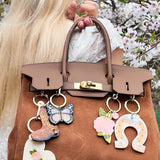 Hand-painted Cowboy Boot Bag Charm + Keychain | Eco-Friendly