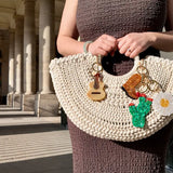 Hand-painted Cowboy Boot Bag Charm + Keychain | Eco-Friendly