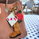 Hand-painted Cowboy Boot Bag Charm + Keychain | Eco-Friendly