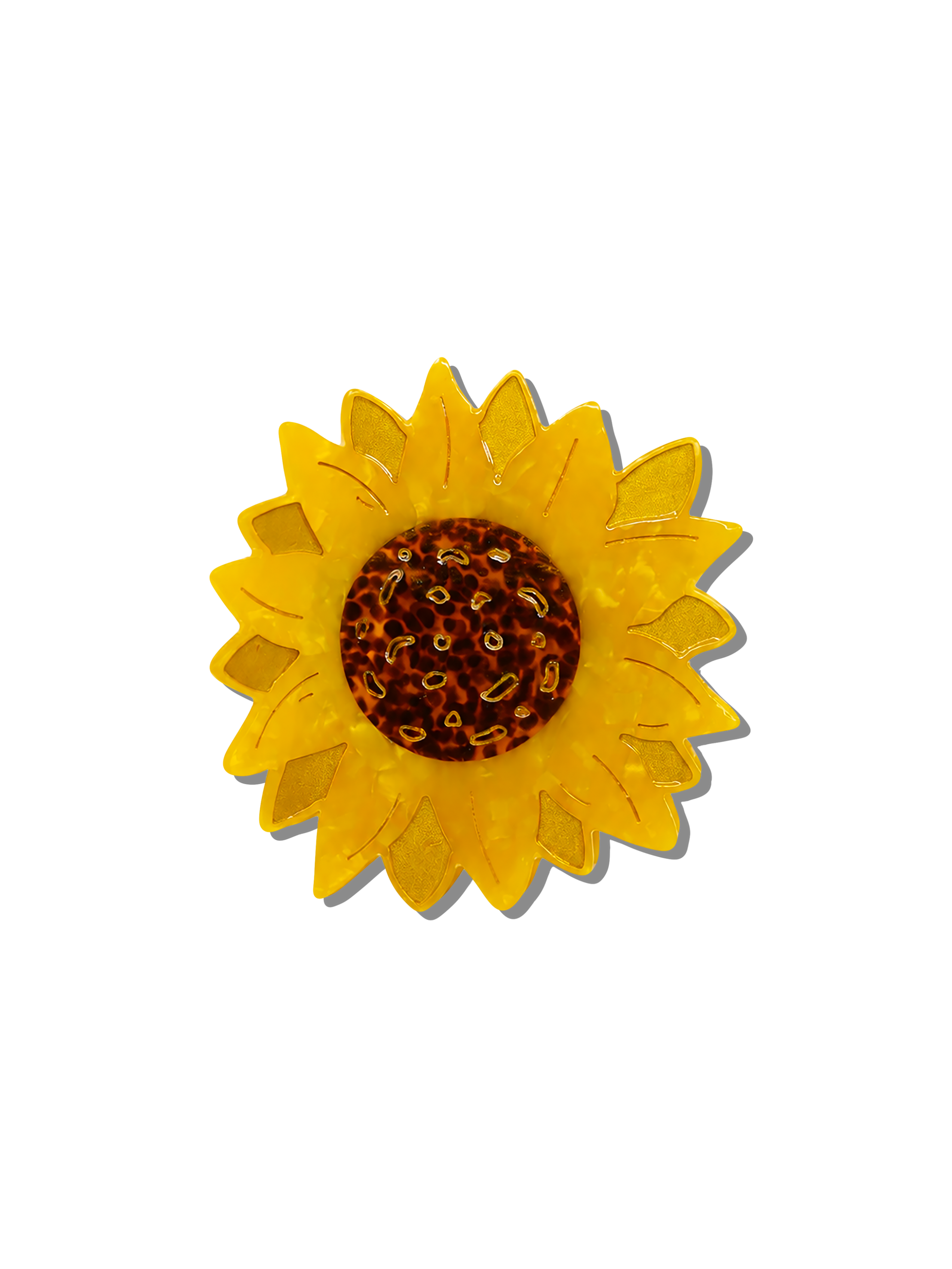 Hand-painted Sunflower Claw Hair Clip | Eco-Friendly – Solar Eclipse