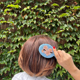 Hand-painted Compact Cherry Blossom Stem 2-1 Perfect Daily Brush | Eco-Friendly