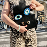 Hand-painted Evil Eye Handbag Hero Brush | Eco-Friendly
