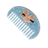 Hand-painted Cherry Blossom Gua Sha Treatment Hair Comb | Eco-Friendly