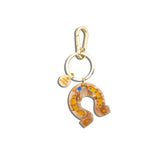 Hand-painted Lucky Horseshoe Bag Charm + Keychain | Eco-Friendly