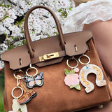Hand-painted Lucky Horseshoe Bag Charm + Keychain | Eco-Friendly