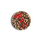 Hand-painted Leopard Bow Compact Mirror | Eco-Friendly