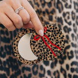 Hand-painted Leopard Bow Compact Mirror | Eco-Friendly