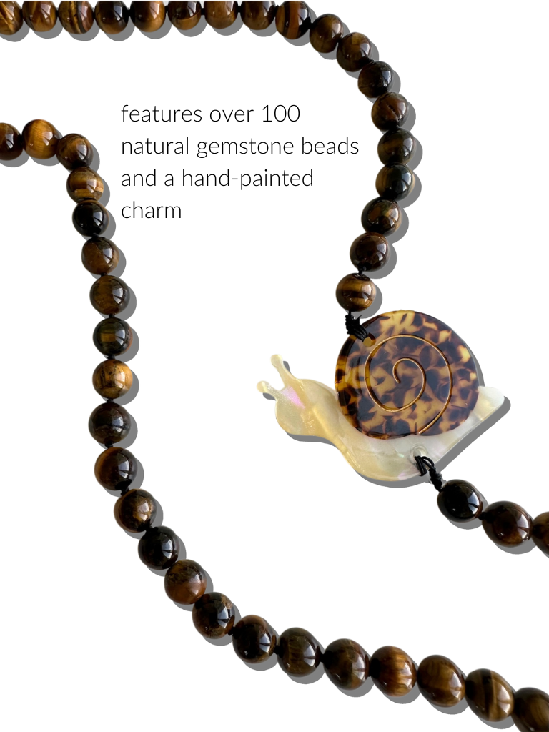 Hand-painted Snail Gemstone Crossbody Phone Chain – Solar Eclipse Hand-painted Snail Gemstone Crossbody Phone Chain – Solar Eclipse