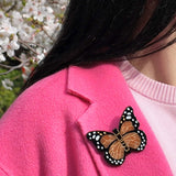 Hand-painted Monarch Butterfly Brooch Pin