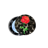 Hand-painted Rose Stem Compact Mirror | Eco-Friendly