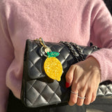 Hand-painted Lemon Bag Charm + Keychain | Eco-Friendly