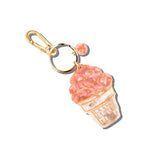 Hand-painted Soft Serve Icecream Bag Charm + Keychain | Eco-Friendly