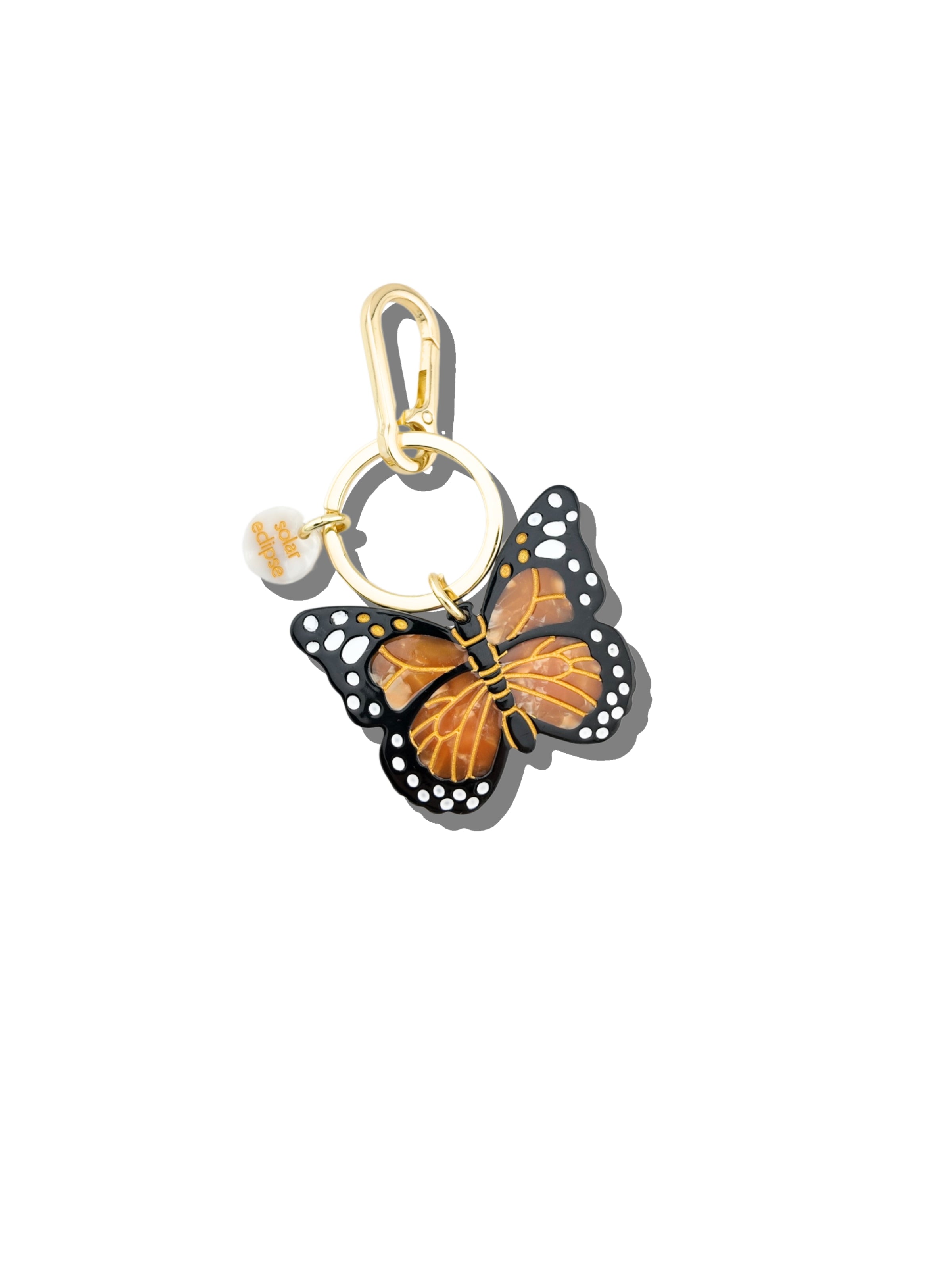 Hand-painted Monarch Butterfly Bag Charm + Keychain | Eco-Friendly