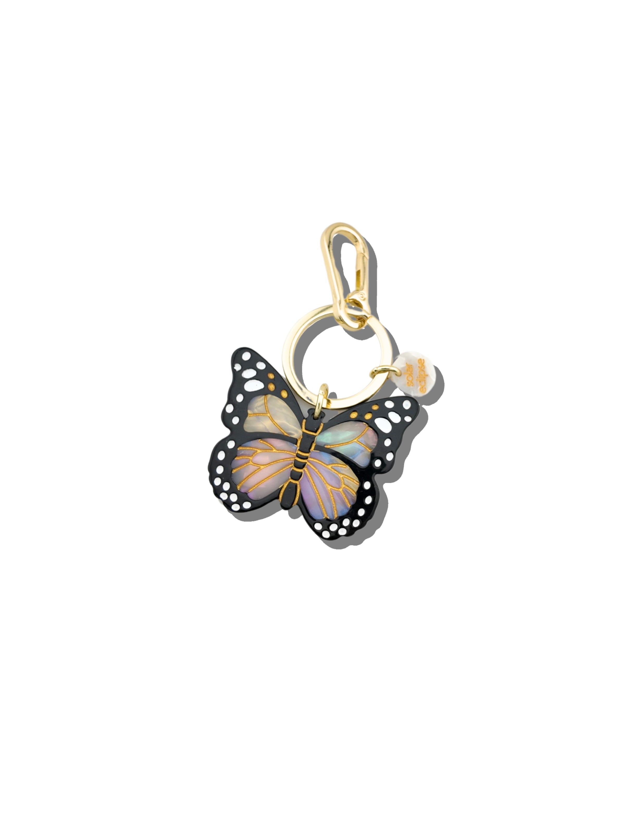 Hand-painted Monarch Butterfly Bag Charm + Keychain | Eco-Friendly