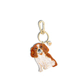 Hand-painted King Charles Spaniel Dog Breed Bag Charm + Keychain | Eco-Friendly