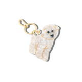 Hand-painted Bichon Frise Dog Breed Bag Charm + Keychain | Eco-Friendly