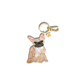 Hand-painted Frenchie Dog Breed Bag Charm + Keychain | Eco-Friendly