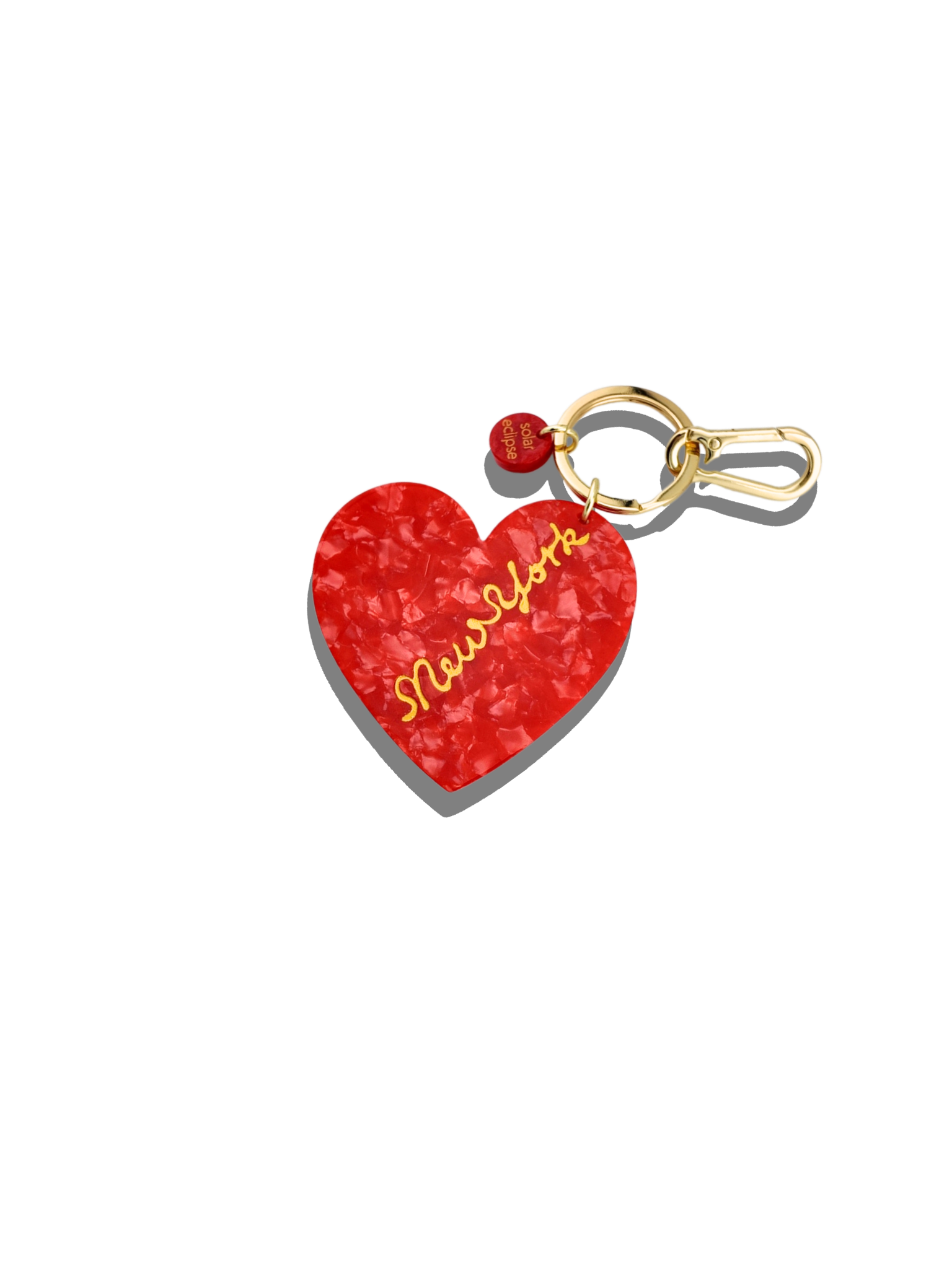 Hand-painted New York Heart Bag Charm + Keychain | Eco-Friendly