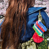 Hand-painted Apple Bag Charm + Keychain | Eco-Friendly