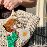 Hand-painted Cactus Bag Charm + Keychain | Eco-Friendly