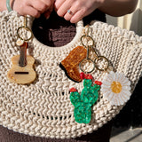 Hand-painted Guitar Bag Charm + Keychain | Eco-Friendly