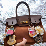 Hand-painted Guitar Bag Charm + Keychain | Eco-Friendly