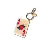 Hand-Painted Ace of Hearts Bag Charm + Keychain | Eco-Friendly