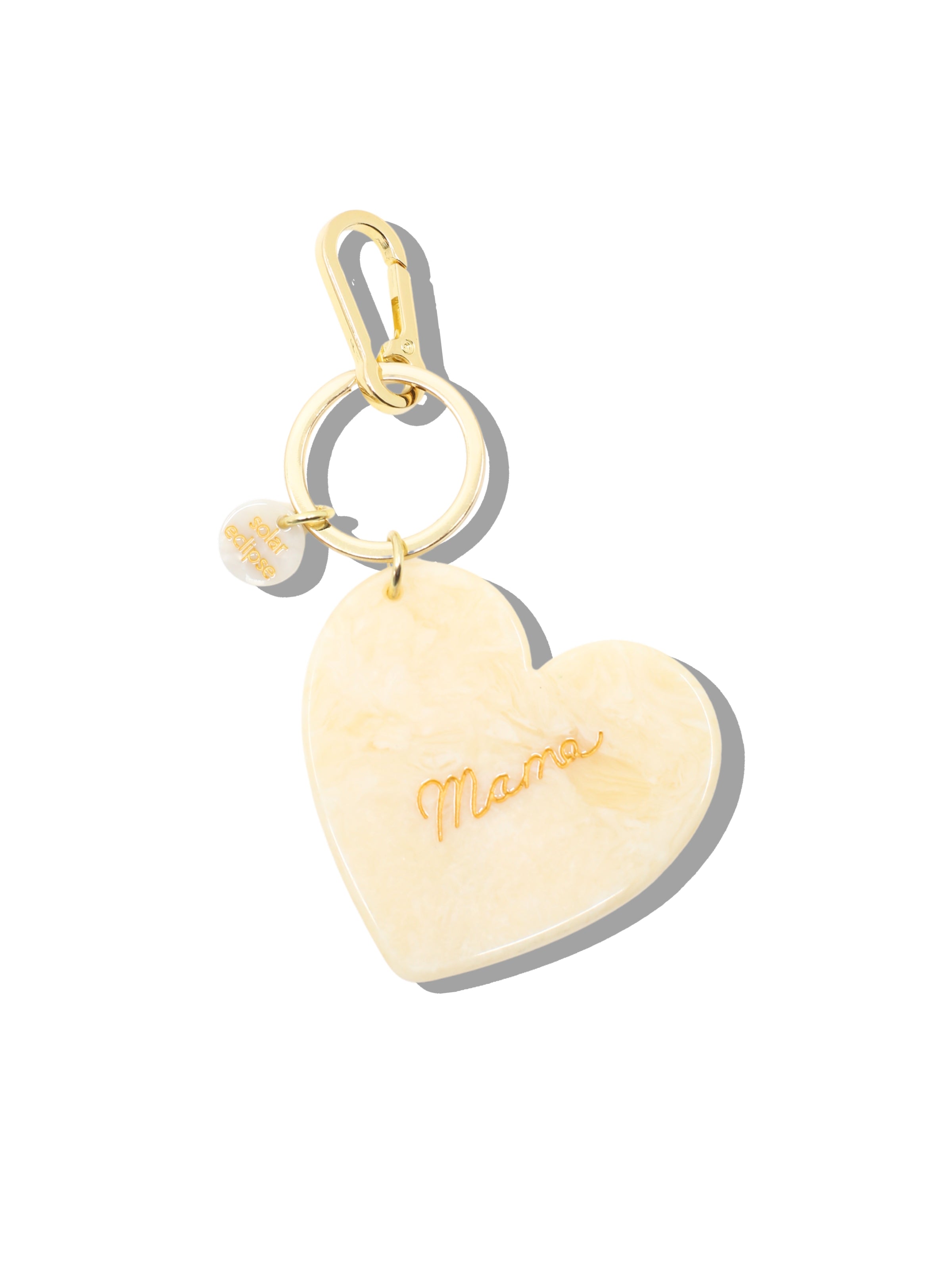 Hand-Painted Mama Heart Acetate Bag Charm + Keychain | Eco-Friendly