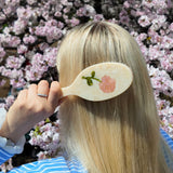 Hand-painted Spring Rose Amazing Hair Day Brush | Eco-Friendly