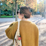 Hand-painted Rose Bag Charm + Keychain | Eco-Friendly