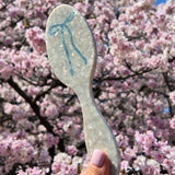 Hand-painted Something Blue Bow Acetate 2-1 Daily Hair Brush | Eco-Friendly