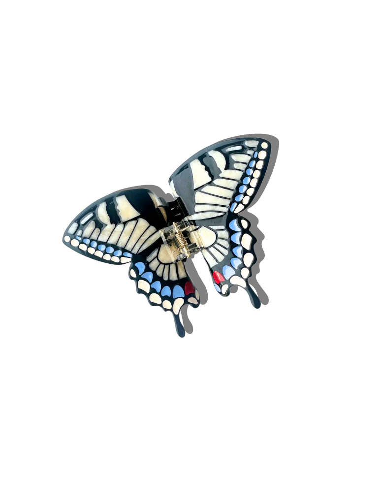 Hand-Painted Swallowtail Butterfly Claw Hair Clip | Eco-Friendly