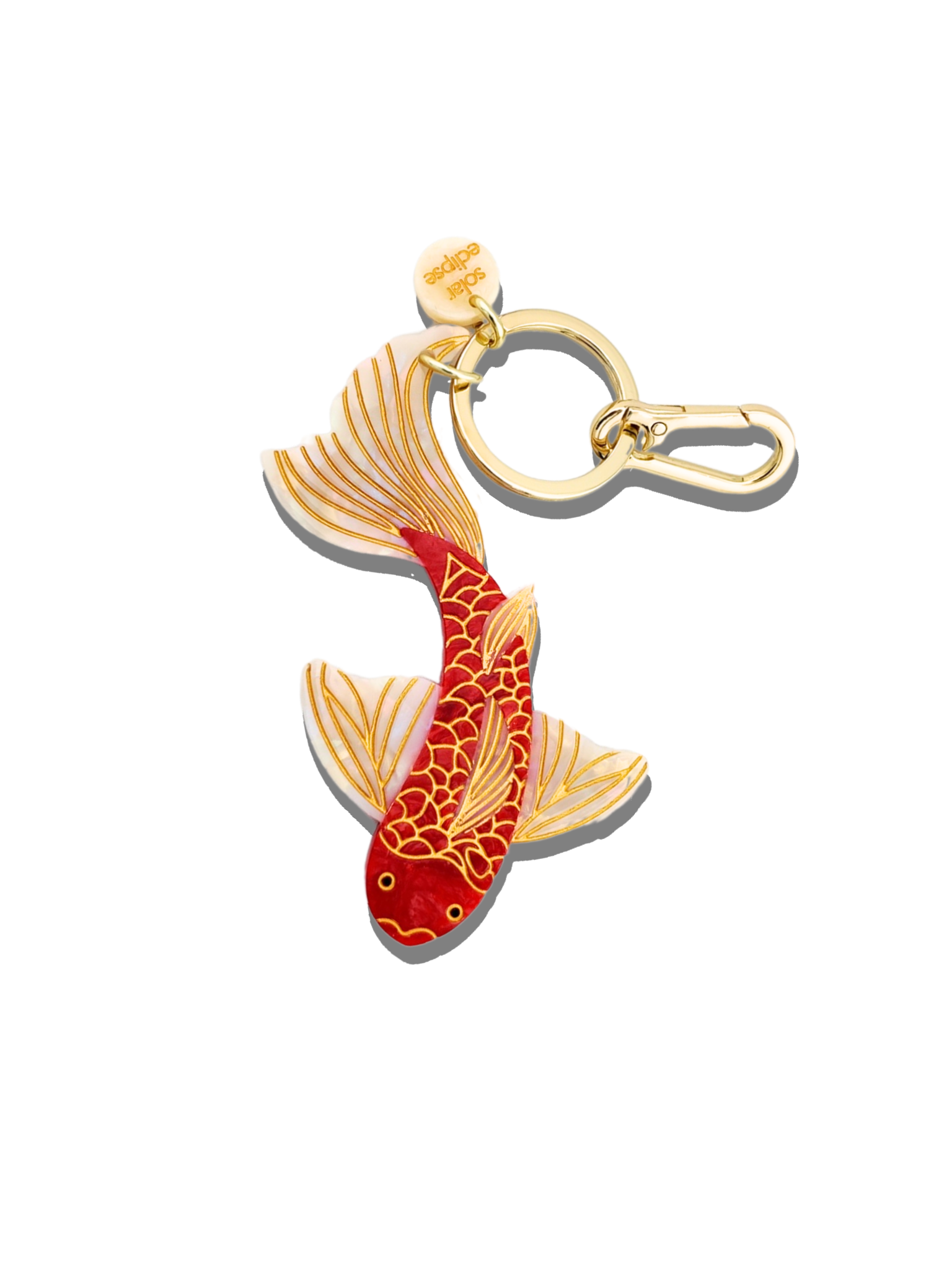 Hand-painted Koi Fish Bag Charm + Keychain | Eco-Friendly – Solar