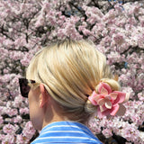 Hand-Painted Origami Magnolia Flower Hair Clip | Eco-Friendly
