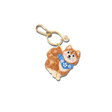 Hand-Painted Lucky Dog Fuku Inu Bag Charm + Keychain | Eco-Friendly
