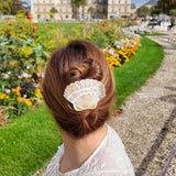 Hand-painted Seashell Lay Down Claw Clip | Eco-Friendly