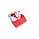 Hand-painted Lucky Cat Pocket Hair Comb | Eco-Friendly