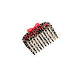 Hand-painted Leopard Bow Pocket Hair Comb | Eco-Friendly